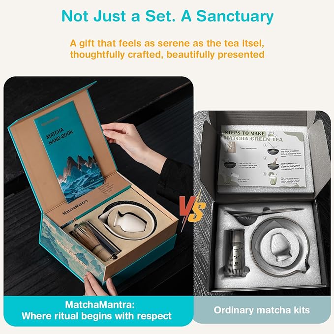 Premium Matcha Ceremony Set – Complete 9-Pcs Ritual Kit – Presented in Luxury Magnetic Gift Box, Perfect for Gifting or Self-Care (Milky White)