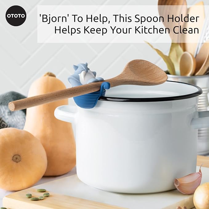 New!!! Bjorn Viking Spoon Holder by OTOTO - Spoon Rest for Stove Top, Kitchen Utensil Holder, Silicone Spoon Rest - Small Kitchen Gadgets, Fun Kitchen Gadgets - Image 4