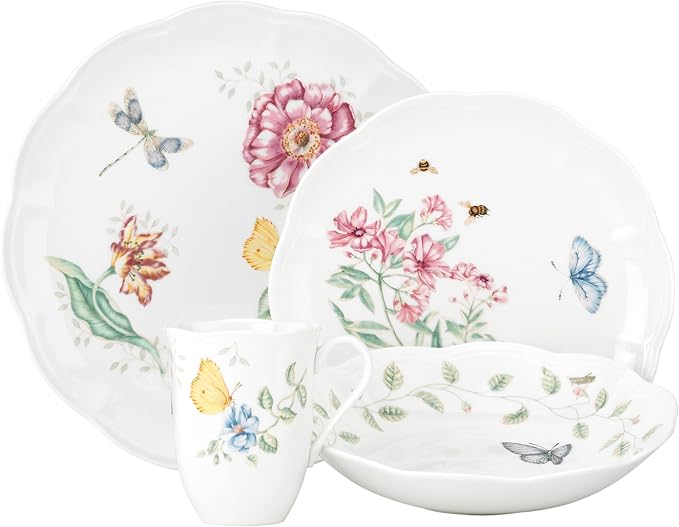 Lenox 817044 Butterfly Meadow 4-Piece Place Setting,White by Lenox
