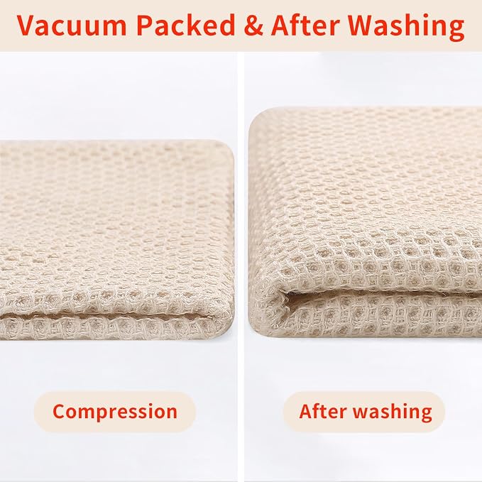 Homaxy 100% Cotton Waffle Weave Kitchen Dish Towels 24-Pack, Beige | 13 x 28 Inches, Ultra Soft Absorbent Dish Towels, Quick Drying Cleaning Towels - Image 7
