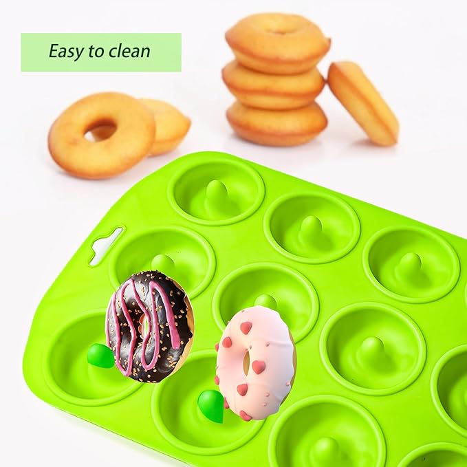 Silicone Donut Pan, Bite Size Silicone Donut Pans for baking, Mini Donut Pan, Mini Baking Pan for baking delicious donuts, Non-stick Bottom, Easy to Clean