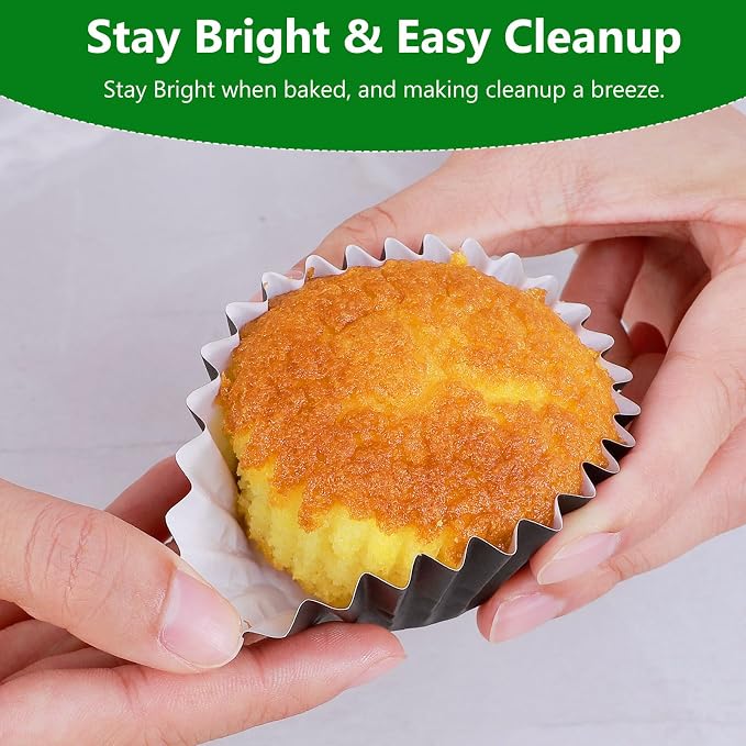 Caperci Heavy Duty Black Cupcake Liners 150pcs - Standard Grease-Resistant Paper Muffin Baking Cups, Odorless, No Muffin Pan Needed, Easily Peels (Black) - Image 3