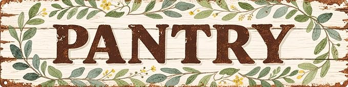 Rustic Aluminum Pantry Vintage Kitchen Metal Plaque Food Storage Organizational Wall Decor Gift by Unknown