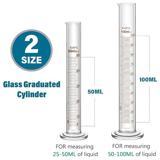 Frienda 10 Pcs 100/250ml Glass Beaker Set, 3.3 Borosilicate Low Form Griffin Lab Glassware Include Graduated Cylinder, Beaker, Dropper, Stirring Rod, Measuring Cups for Lab Chemistry - Image 3
