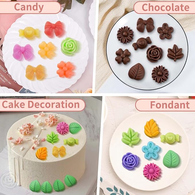 Flower Molds Silicone for Chocolate, Candy, 2 Pcs, 36-Cavity | Flower Chocolate Mold for Gummy,Jelly, Ice Cubes, Cake Decorations, DIY Party Favors, Non-Stick, Soft & Durable - Image 4