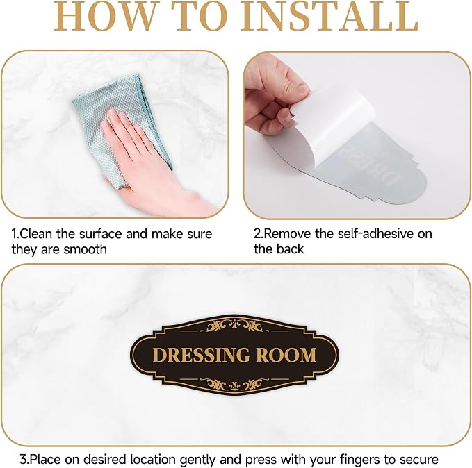 Dressing Room Sign for Door，Self-Adhesive Waterproof Vinyl Vintage Changing Room Signage Sticker, Fitting Room Decor for Home, Business, Shop, Theaters, Clothing Stores, Gyms, Hotels - Image 3