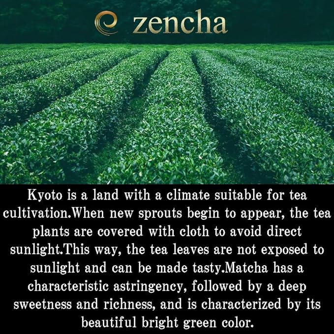 zencha - Japan Kyoto Organic Green Tea Matcha Powder - brilliant dark green - 100% naturally ceremonial grade - zen tea - (1.76 Ounce)