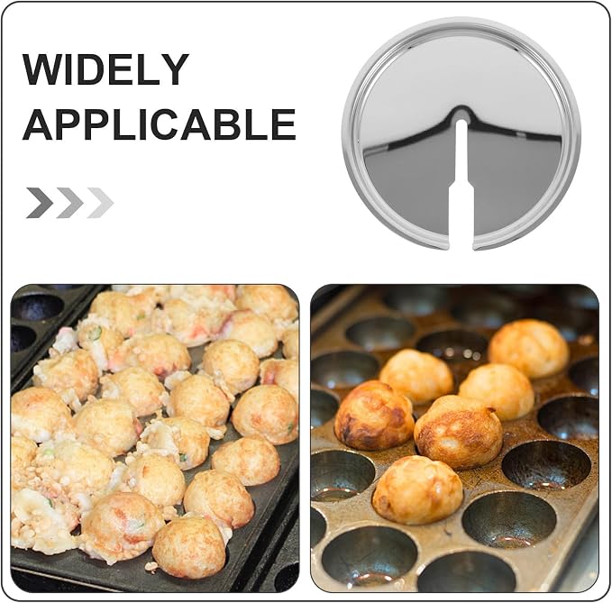 Luxshiny Stainless Steel Funnel Lid Cover for Octopus Balls and Pancakes, Meatball Forming Tool with Easy Cleaning Surface and Universal Stove Compatibility for Baking Dough Preparation - Image 8