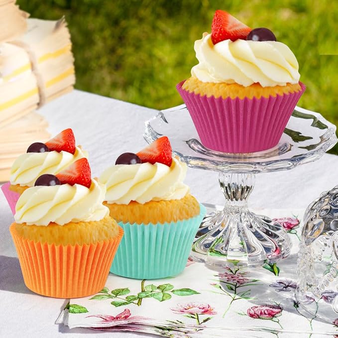 Caperci Colorful Mini Cupcake Liners 350 Counts - Grease-Proof Small Muffin Baking Cups, Odorless, Upgraded & Food Grade Paper Cupcake Wrappers - Image 6