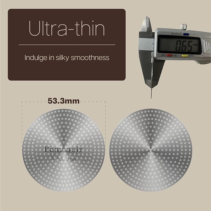 2packs Espresso Puck Screen,53.3mm Puck Screen Compatible With Breville Portafilter 54mm,Mesh Plate For Espresso Coffee Filter Basket,0.65mm Thickness,150μm,Stainless Steel (2 Packs 53.3mm)