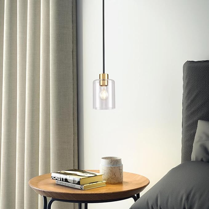 Black Brass Pendant Lights Kitchen Island - Clear Glass Pendant Light Fixture Multiple Stems Rods 3 Units 12 Inch 3 Units 4 Inch (2 Pack Black Brass Downrod) - Image 8