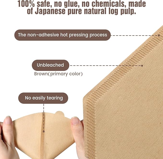 300 Count Cone Coffee Filters #4, Unbleached 04 Coffee Filters 8-12 Cup, Disposable Natural Paper Filters, No.4 Cone Filters For Ninja, Pour Over and Drip Coffee Maker