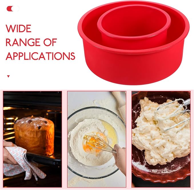 Cabilock Silicone Cake Tin Round Shape Non-stick Baking Heat for Mousse Muffin Jelly Pudding - Image 5