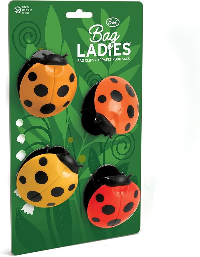 Genuine Fred BAG LADIES, Ladybug Bag Clips, Set of 4, Cute and Durable Food Storage Clips, Keeps Food Fresh, Fun Kitchen Accessories and Great Gift for Ladybug Lovers - Image 4