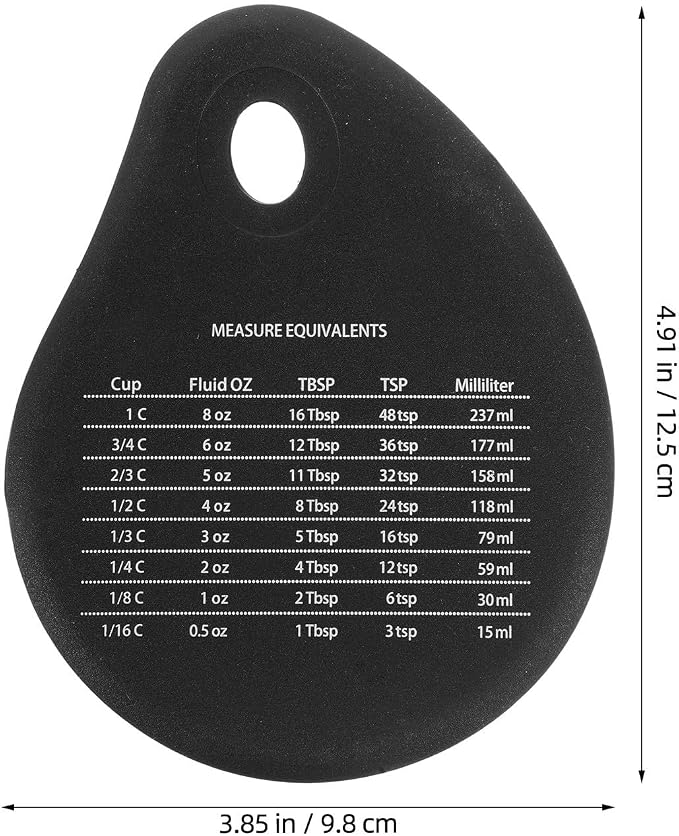 4pcs Black Silicone Baking Cutter Tool with Precise Measurement and Pastry Shaping Features Includes Kitchen Measurement Conversion Chart for Accurate Baking Preparation - Image 2