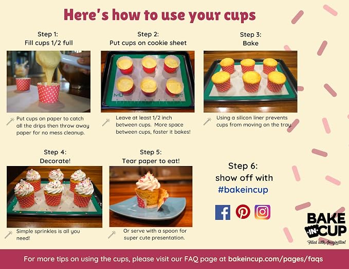 Paper Baking Cups (Polka Dots), Greaseproof Disposable Cupcake Liners (Yellow, Large Cups (50-Pack)) - Image 7