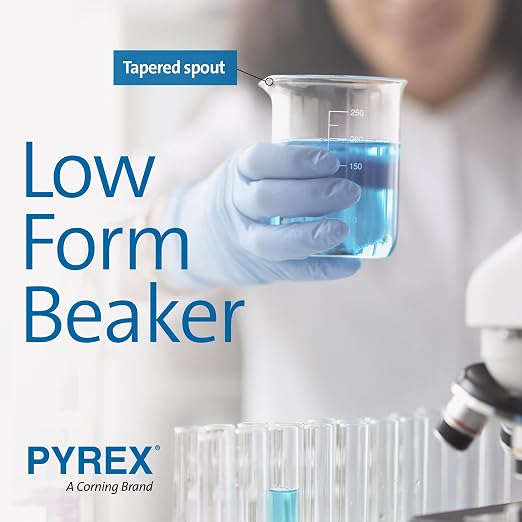 PYREX Griffin Borosilicate Glass Beaker - Low Form Graduated Measuring Beaker with Spout – Premium Scientific Glassware for Laboratories, Classrooms or Home Use - PYREX Chemistry Glassware, 1L, 2/Pk - Image 6