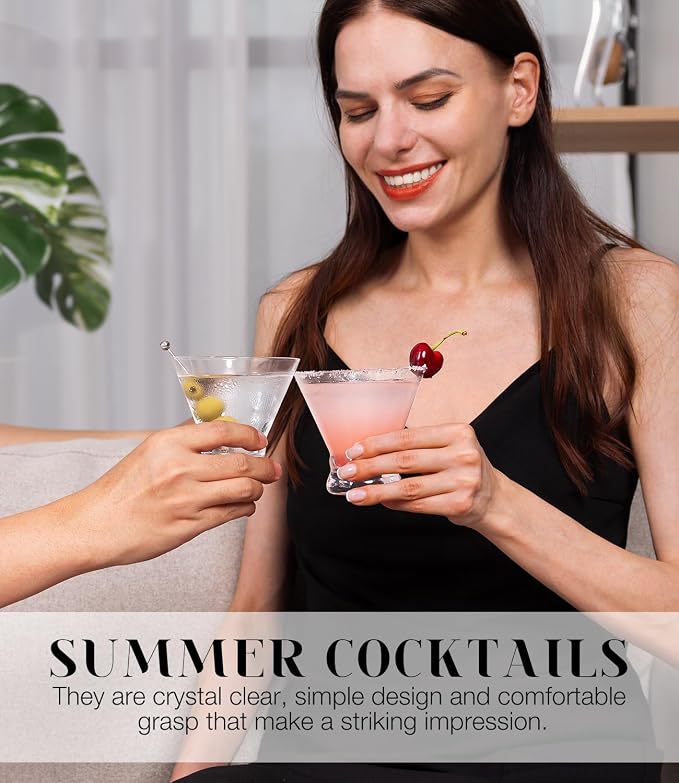 Martini Glasses Set of 12, 8oz Coupe Cocktail Glasses for Margarita | Manhattan, Cosmopolitan, Espresso, Home Bar, Evening Parties, Birthdays, Housewarming Gift - Image 7