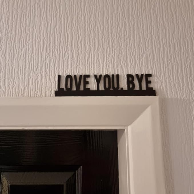 2025 New Year Gift - Cute Metal Door Topper Love You Bye Over Door Frame Decor Corner Sign Black Ornaments Wood Decorations Funny Christmas (LOVE YOU BYE) - Image 8