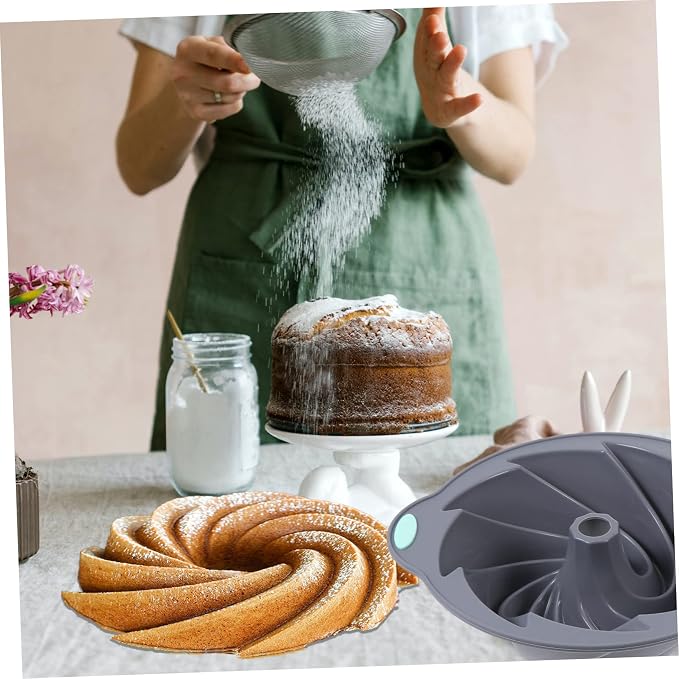 Silicone Baking Pan Rack Cake Pans for Baking Chiffon Cake Mold Tools Light Grey - Image 6