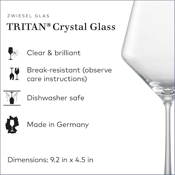 Zwiesel Glas Pure Burgundy Red Wine Glass (Set of 4), Graceful Burgundy Glasses for Red Wine, Dishwasher-Safe Tritan Crystal Glasses, Made in Germany (23 Ounce) - Image 2