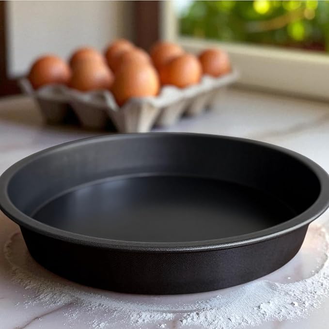 3 Pack 9" Round Nonstick Steel Cake Pan, Dark Gray, 22.9 cm | Set of 3, Nonstick Coating, Steel Construction, Dark Gray Finish, 9 Inch Round - Image 4