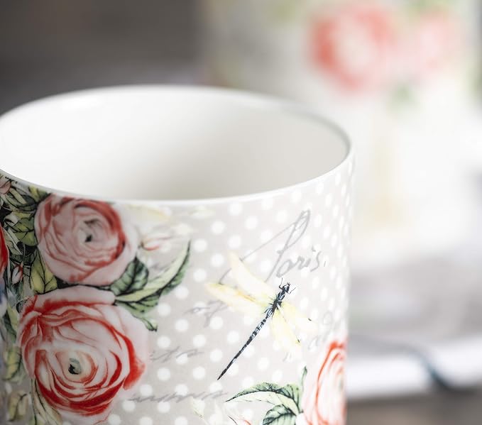 Maison d' Hermine Coffee Mug with Handles Tea Cups (12 Ounce, Pack of 2) | Fine Bone China Coffee Mugs for Hot Beverages Cappuccino Latte Home Restaurant Hotel Spring Summer -Champ De Mars - Image 7