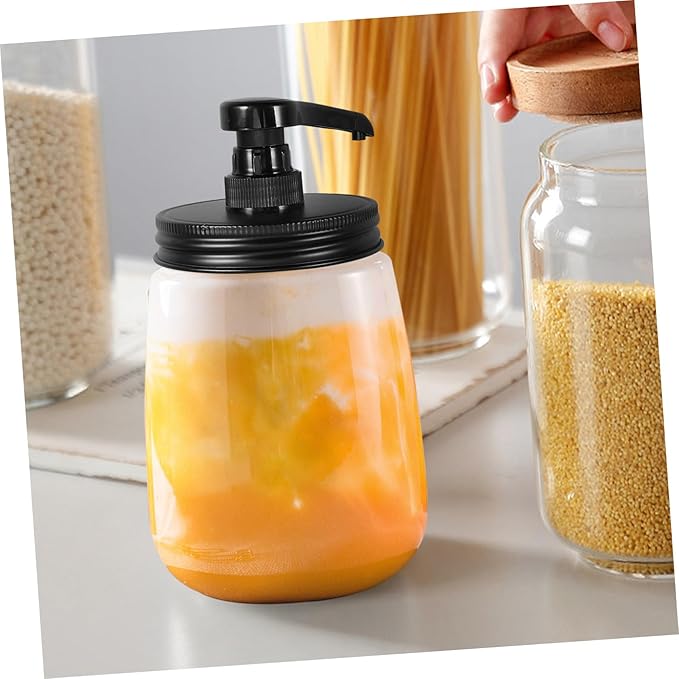 Mason Jar Syrup Dispenser Pump Replacement for Bottles Kitchen Bottle Pump for Honey Sauce and Syrup Easy Operation Versatile Condiment Dispenser for Pantry and Dining
