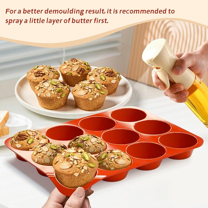 SINBEE Silicone Muffin Pans for Baking - 3 Pack Silicone Molds 12 Cups Nonstick Cupcake Pan for Baking BPA Free Cake Pop Mold Egg Muffins - Image 4