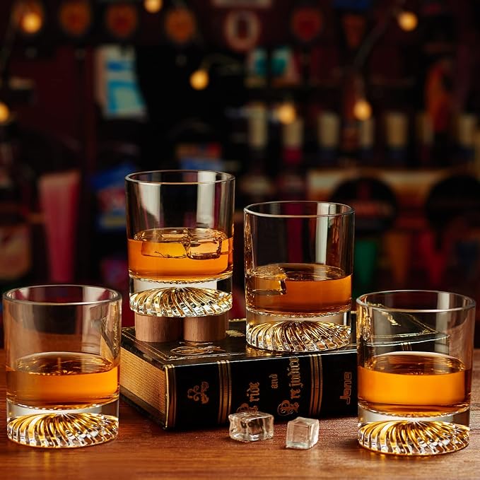 OPAYLY Whiskey Glasses Old Fashioned Glasses Set of 4 12oz Rocks Glasses Gift for Men Women Drinking Bourbon Scotch Cocktails Rum Cognac Vodka at Home Bar - Image 4