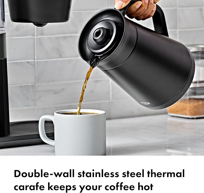 OXO Brew 9-Cup Drip Coffee Maker – Programmable Machine, Matte Black | SCA Certified, Thermal Carafe, Rainmaker Showerhead, Auto-Start, Pour Over Style Brewing - Image 5