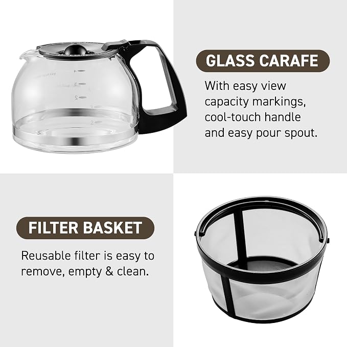 Elite Gourmet EHC-5055 Automatic 5-Cup Brew & Drip Coffee Maker with Pause N Serve Reusable Filter, On/Off Switch, Water Level Indicator - Image 2