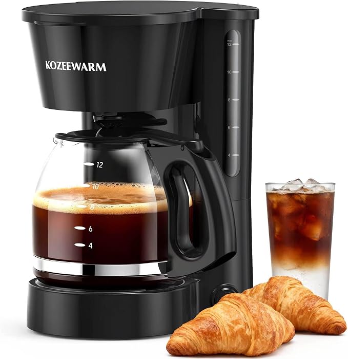 Coffee Maker, 12 Cup Drip Coffee Machine with Glass Carafe and Dry-boil&Overheat Protection for Travel Camping RV Office by Unknown