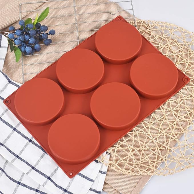 Newk Silicone Round Cake Molds, 4 Inch Silicone Molds for Baking Layer Cake, Resin Coasters, Eggs Pie, Handmade Soap - 4"
