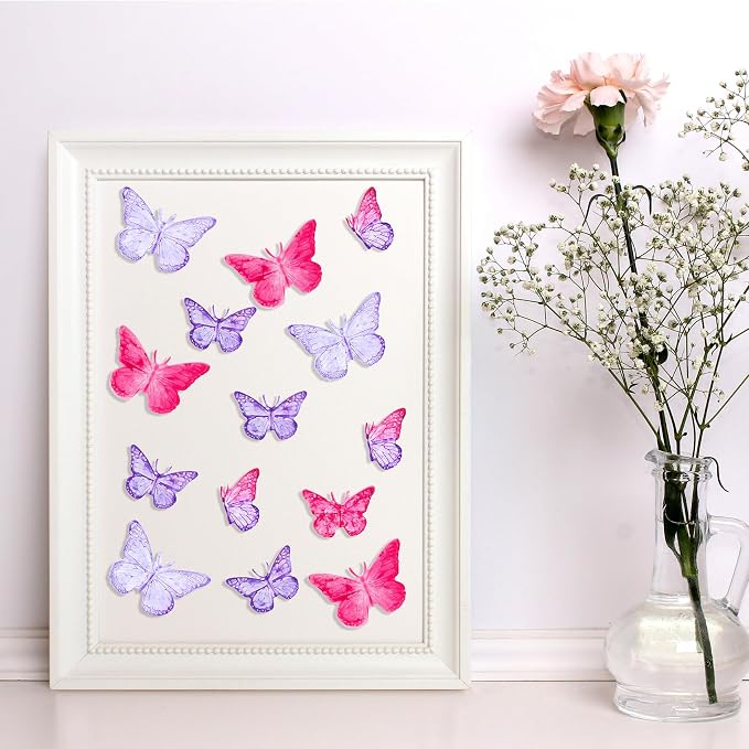 HINZIC 3PCS Mini Butterfly Silicone Molds, Polymer Clay DIY Crafts, Pink | Cute Fondant Cake Baking Chocolate Candy Cupcake Topper Desserts Decoration for Women Valentines Present, Style 1 - Image 4