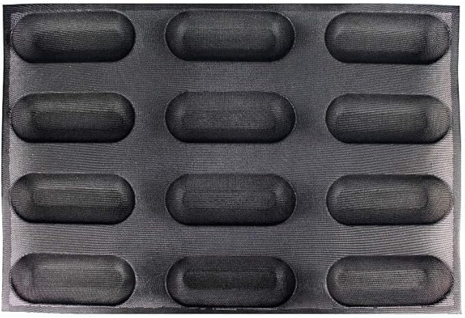 Hot Dog Molds Non Stick Bread Loaf Molds Baguette Pan Food Grade Silicone Bread Baking Mold 12 Loaf 40 x 60 for making Bread