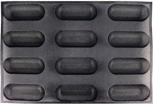 Hot Dog Molds Non Stick Bread Loaf Molds Baguette Pan Food Grade Silicone Bread Baking Mold 12 Loaf 40 x 60 for making Bread