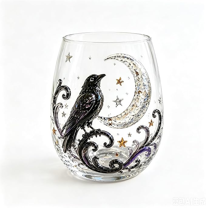 3D Halloween Autumn Glass Art Cup,Stemless Holiday Glassware Collection | Fantasy Fall Witch Wine Glasses,Holiday Printed Table Ornaments,Magical Halloween Home Decor Gifts for Various Beverages by Unknown