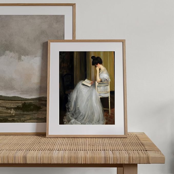 XOCUUI Vintage French Victorian Portrait Decor Famous Artwork Woman Reading Portrait Oil Painting Dark Academia Aesthetic Print Antique Poster Retro Gallery Bedroom Decor 11x14 - Unframed - Image 3