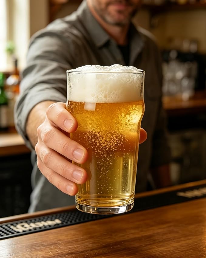 LUXU Pint Glasses,20oz British Beer Glass,Easy to Stack Beer Glasses | Drinking Glasses Made for Cold Beverages,4pc Beer Glass,Pilsner Glasses,IPA Beer Glass. Glassware Beer Cup,Beer Gifts for Men - Image 5