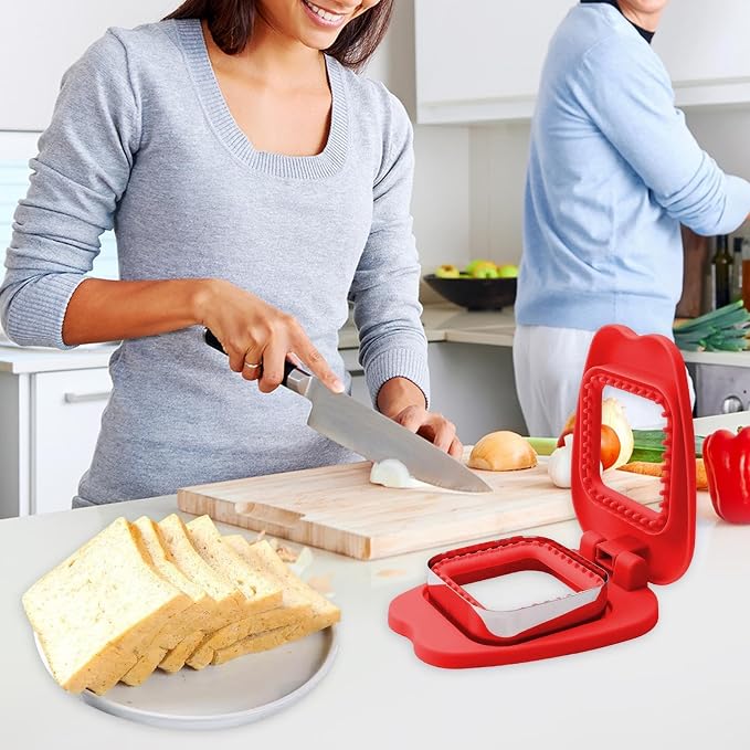 Sandwich Cutters for Kids Lunch Crustless Cutter Sealer Set Bread Maker | Cake Molds Cookie Press Pocket Tools for Breakfast Toast Making Kids Lunch Box School Home Picnic Travel Office Lunch - Image 9