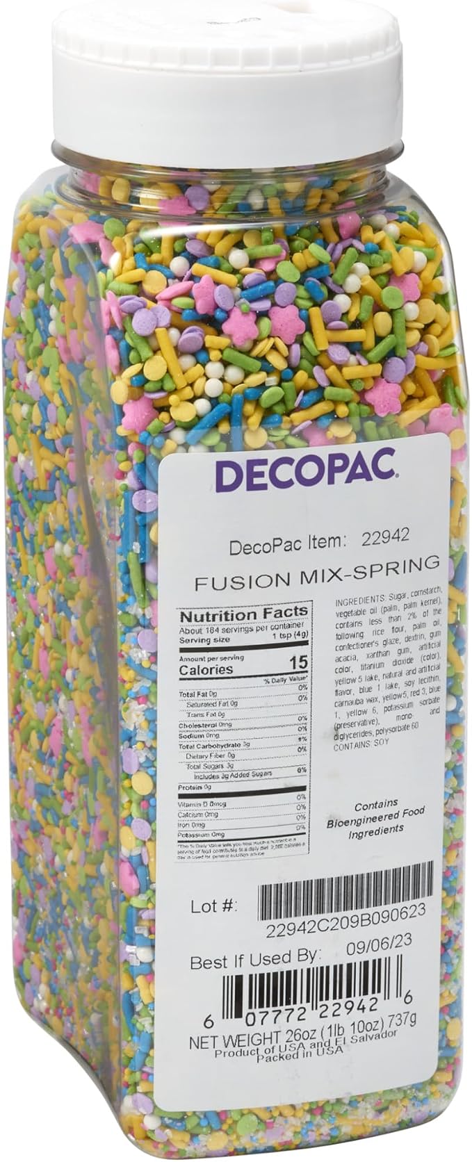 DecoPac Spring Fusion Mix Sprinkles, 26oz, Shaped Candy Sprinkles in Handheld Container, Edible Decorations For Celebration Cakes, Cupcakes, Cookies and Donuts by Decopac