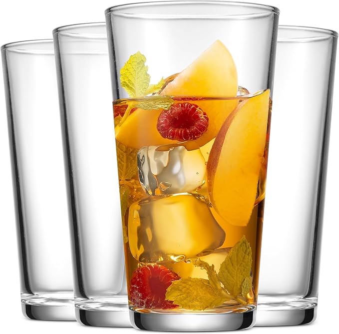 Glaver's Drinking Glasses, 24 Pc. Glass Cups, Includes 8 Highball Glasses 17 oz., 8 Rocks Glasses, 13 oz., 8 Juice Glasses, 4.5 oz., Whisky, Juice, Water, Beer, Cocktails, Dishwasher Safe. - Image 2