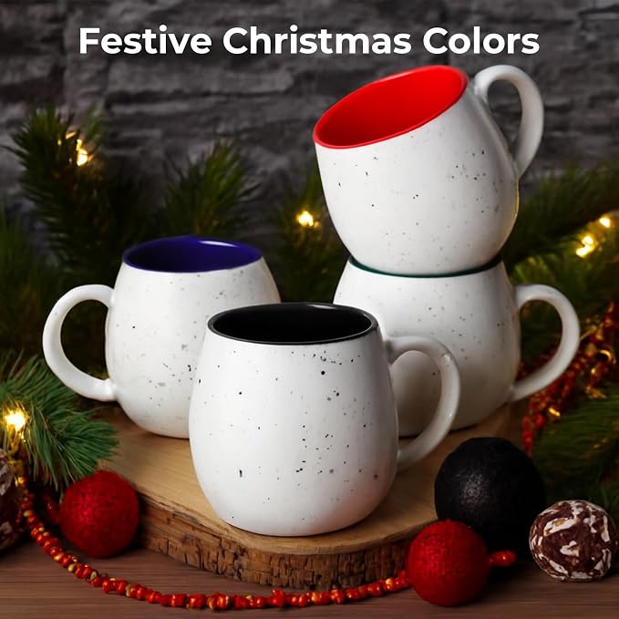 LIFVER 20 Ounces Coffee Mugs Set of 4, Large Ceramic Coffee Mugs with Handles for Coffee Tea Hot Cocoa, Espresso Cups Gifts for him her, Jumbo Soup Mugs Set of 4 - Image 2