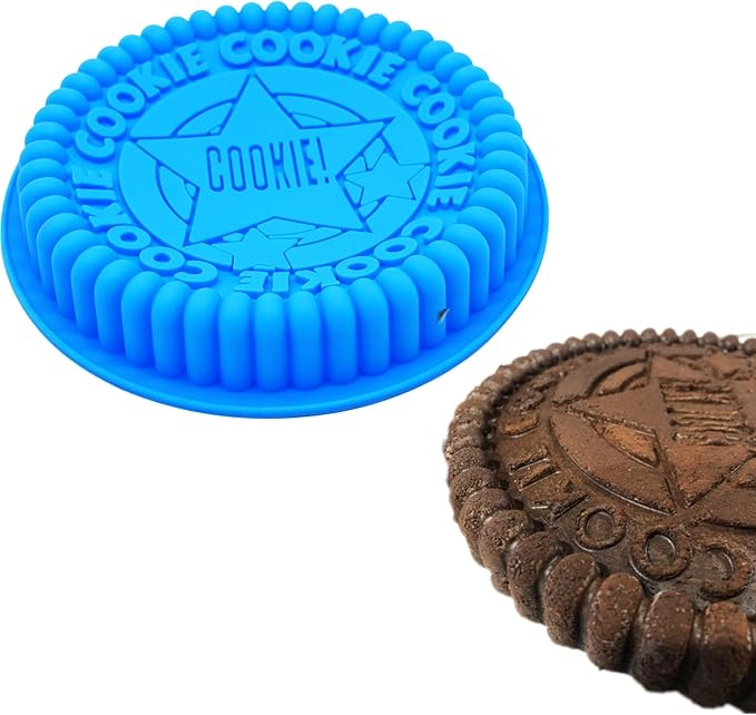 X-Haibei 7.5 Inch Giant Round Sandwich Cookie Cake Mold - 2 PCS Food-Grade Silicone Baking Pans for Double-Layer Cream Cakes, Cookie Cakes