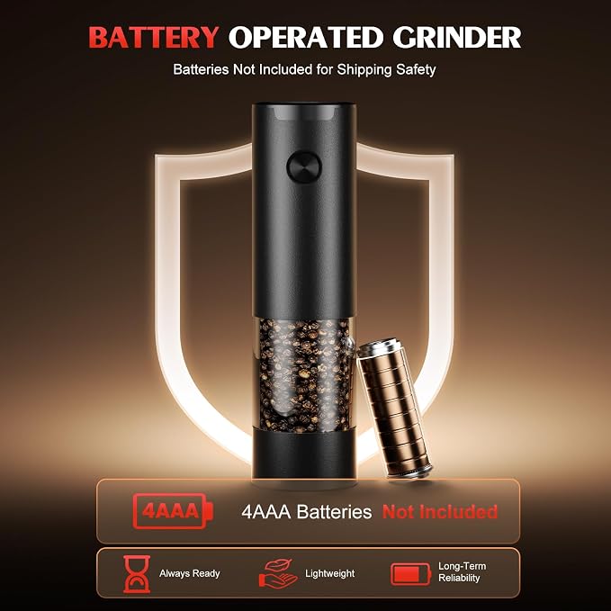 Electric Salt and Pepper Grinder Set Automatic Battery Pepper Mill Shakers Adjustable Coarseness Upgraded Larger Capacity with Led Home and Kitchen Appliances Birthday Gifts for Women Men - Image 3