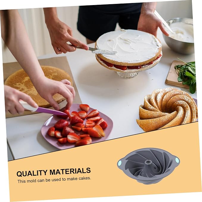 BESTOYARD Diy Cake Mold Spiral Cake Mold Silicone Baking Chiffon Safe Healthy Material - Image 6