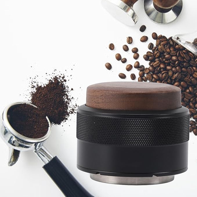 Coffee Distributor and Tamper, Dual Head Coffee Leveler Fits for Portafilter, Espresso Hand Tamper, Professional Adjustable Depth Espresso Hand Tamper(58mmblack)