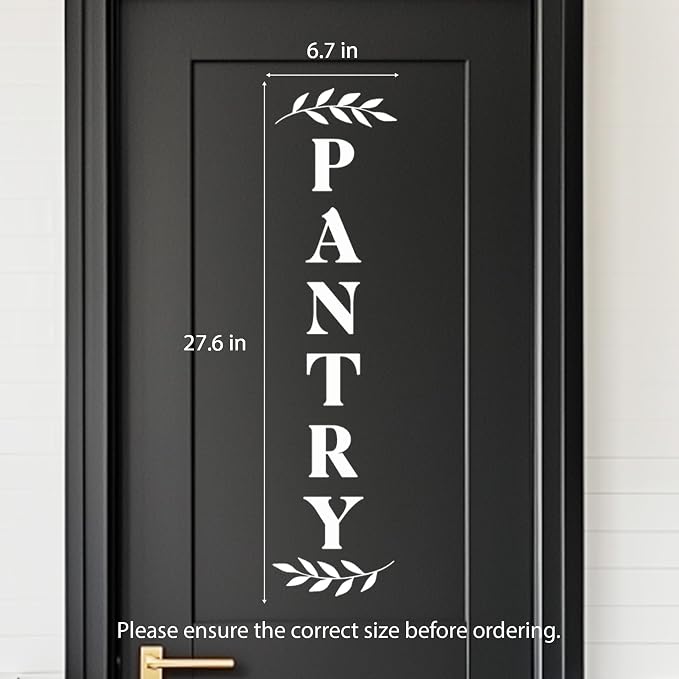 Pantry Door Vinyl Decal – Farmhouse Kitchen Decor Sticker – White Pantry Door Sign for Kitchen Organization (White, H - 27.6 inch) - Image 6