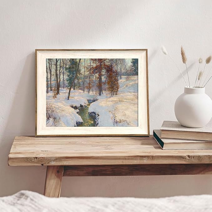 Winter Forest Landscape Wall Art Vintage Snowy Pine Trees Painting Prints Rustic Snowscape Picture Nature Wilderness Illustrations Modern Art Unframed for Living Room Bedroom Home Walls Decor, 12x16 Inch - Image 6